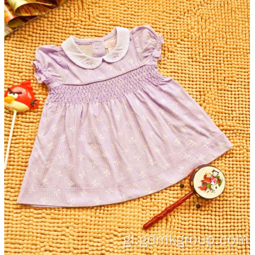 Vestido infantil de verán absorbente de suor de algodón